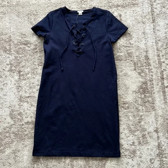 j crew navy blue dress J CREW Women's Tall 0 Navy Blue Silk Chiffon Cocktail/Party Dress